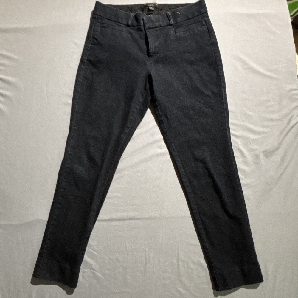 Banana Republic Sloan Crop Pants Womens 2 Dark Indigo Blue Stretch Slim Trousers